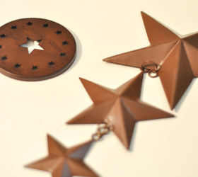 make your own wind chimes, crafts, mason jars, outdoor living, This metal star wall art and decorative mason jar lid were bought for a song