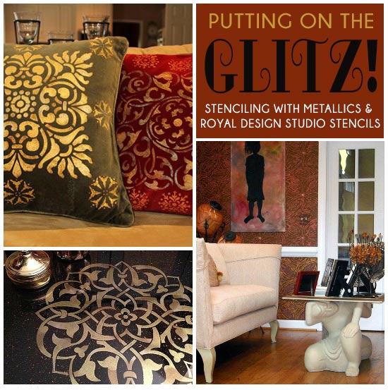 putting on the glitz with metallic stenciling ideas painting metallic stenciling ideas for home