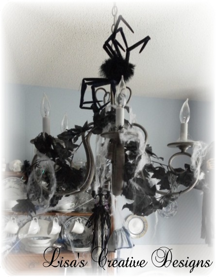 halloween decorating, halloween decorations, seasonal holiday d cor, I love using flickering light bulbs in my chandelier on Halloween