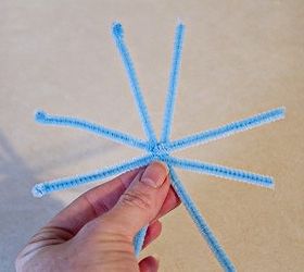 create a crystal snowflake ornament or window charm, crafts, Use the pipe cleaners to form your star mold This will become the support for the crystals