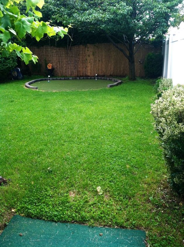 diy backyard golf green my dad s gift to himself for father s day, And voila The completed product