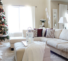 living room christmas decor, christmas decorations, living room ideas, seasonal holiday decor, I loved that I was able to keep the sectional in here and squeeze the tree in the corner