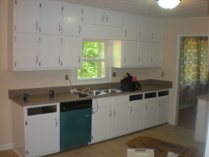 stained deck tile bath cabinets painted, home maintenance repairs, how to, clean white semi gloss cabinets