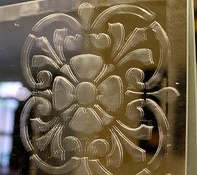 add etching paint to a plain mirror for an easy inexpensive upgrade, crafts, painting, The paint dried quickly and although this photo is a little blurry the final product is great