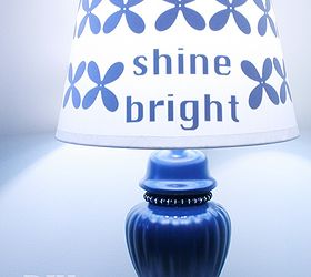 fun lamp shade makeover, crafts, painted furniture, Lamp turned on