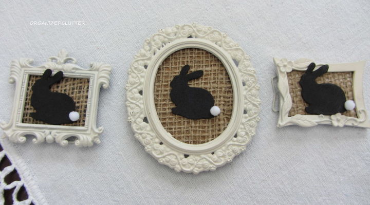 mini framed bunny silhouettes, crafts, easter decorations, seasonal holiday decor