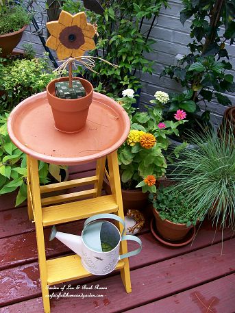 our fairfield home amp garden s most popular posts of 2012 bestof2012, container gardening, flowers, gardening, succulents, Step Stool Bird bath see directions at