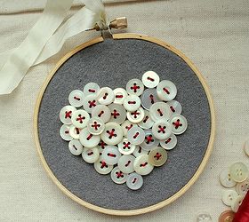  Coração dos namorados com botões vintage