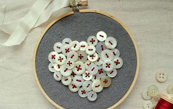 Corazón de San Valentín con botones vintage