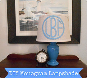 diy monogram lampshade, crafts, home decor, DIY Monogram Lampshade