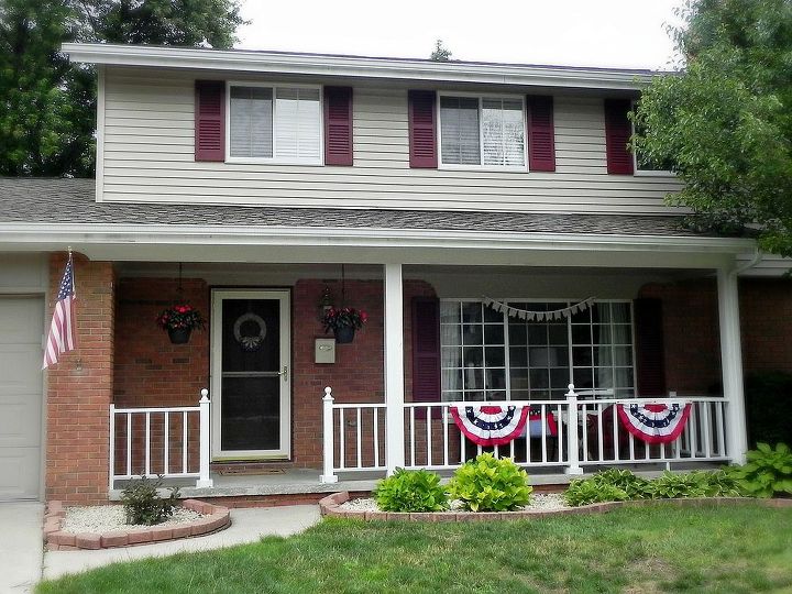 red white blue front porch updates, patriotic decor ideas, porches, seasonal holiday decor, wreaths, Red White and Blue Porch Update