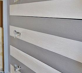 grey amp white striped dresser, chalk paint, painted furniture