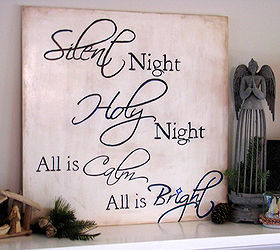 christmas mantle handmade sign silent night, crafts, seasonal holiday decor