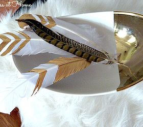 diy gold leaf feathers, crafts, I just painted arrow designs each a little different