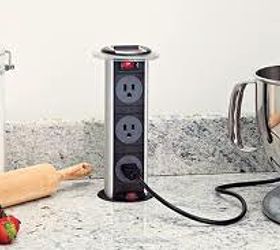 get charged up about these new electrical outlet ideas, electrical, kitchen design, The Pop Up Electrical Outlet These are available in several finishes and start at about 135 00 for the grommet and ring