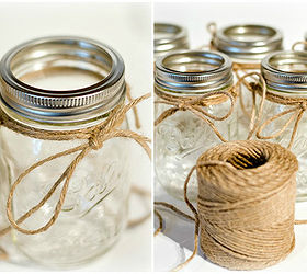 mason jar window treatment, crafts, home decor, mason jars, repurposing upcycling, I used some jute rope and wrapped it around the top of each jar Then I took a longer piece for the jars to hang from and tied it on each side making a knot