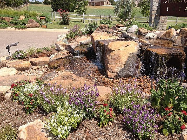 pond nightmare becomes a pondless beauty, landscape, ponds water features, Waterfall built with existing rocks