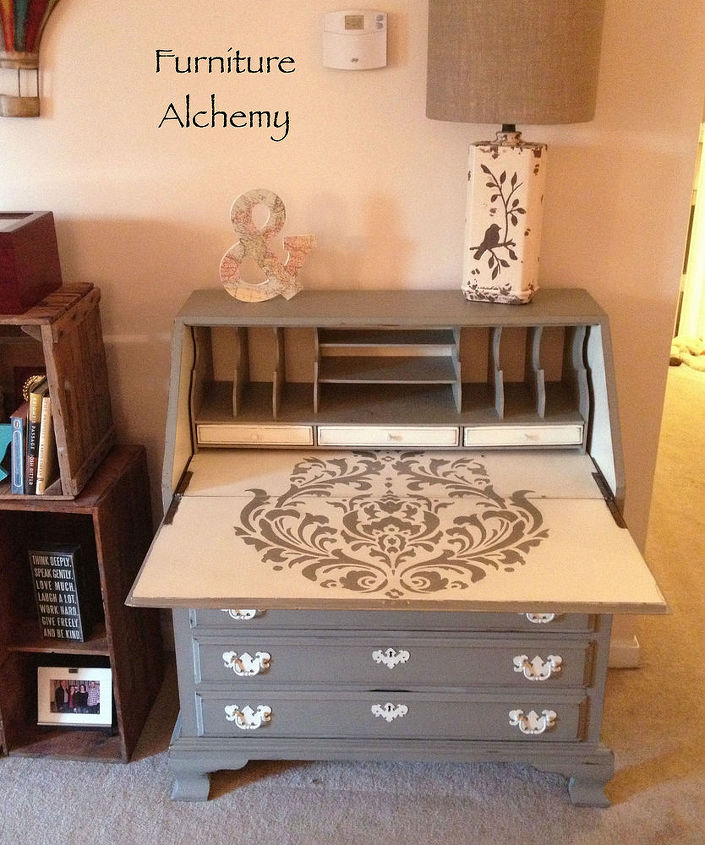 chic secretary desk makeover, chalk paint, painted furniture