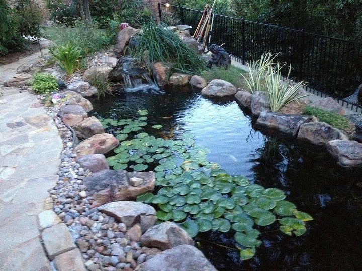 water gardens ponds and water features in oklahoma, landscape, outdoor living, ponds water features, Another pond re do by Continental Ponds