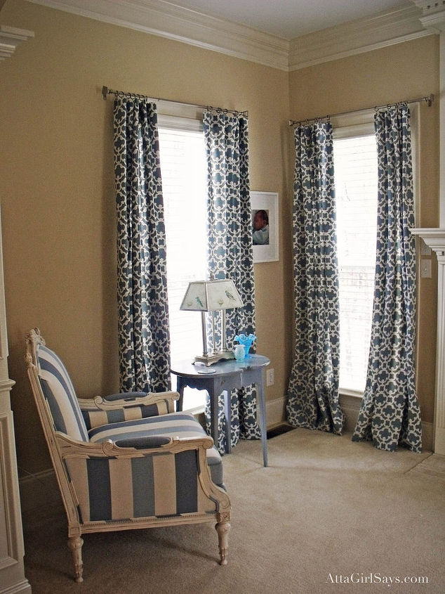 favorite room master bedroom, bedroom ideas, home decor, Just love these curtains and these chairs
