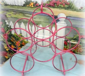 decorating your beach home with upcycled finds, home decor, repurposing upcycling, shabby chic, Upcycled Hot Pink Metal Wine Rack