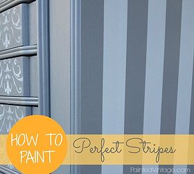 painting perfect stripes, painted furniture