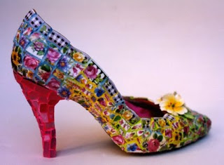 mosaic art shoes who loves these i do, crafts, repurposing upcycling