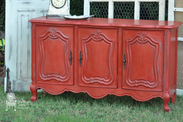 25 amazingly beautiful buffets, painted furniture, rustic furniture, This red buffet is just stunning The red with the light turquoise coming up from behind is fabulous