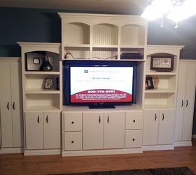 new entertainment center, painted furniture, woodworking projects, TV is 55 so that might help understanding the size of it