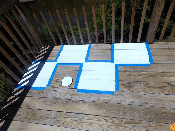 painted deck reveal, decks, painting