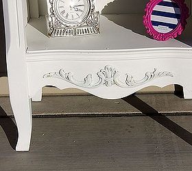 beautiful pink french provincial side table, painted furniture
