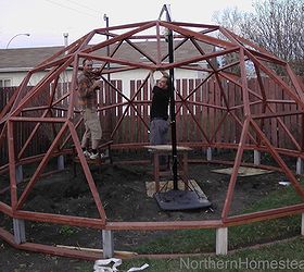 how to build a geodome greenhouse, diy, gardening, how to, outdoor living, woodworking projects, Assembling the the geodesic dome