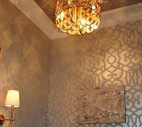 putting on the glitz with metallic stenciling ideas, painting, Chez Sheik Moroccan Stencil