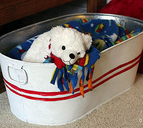 galvanized tub storage bench, diy, how to, repurposing upcycling, Fill the tub with blankets toys or other kid paraphernalia