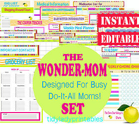 become a wonder mom with this printable set, organizing
