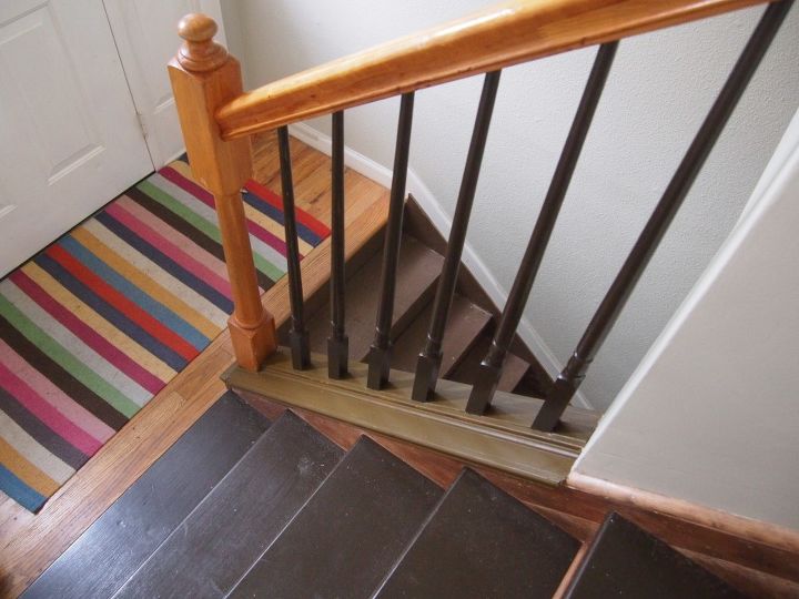 choosing the right brown, painting, stairs, This was the wrong choice