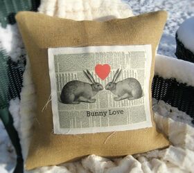 not just for valentine s day my burlap and linen bunny love pillow, crafts, seasonal holiday decor, valentines day ideas