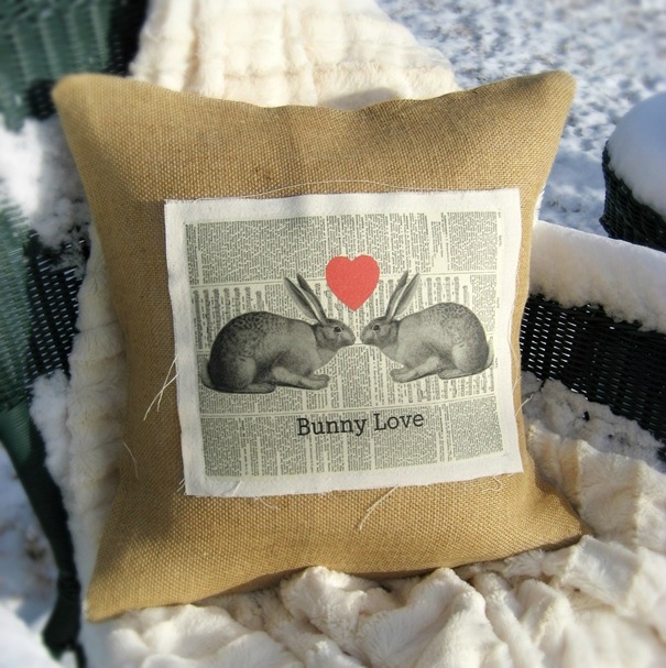 not just for valentine s day my burlap and linen bunny love pillow, crafts, seasonal holiday decor, valentines day ideas