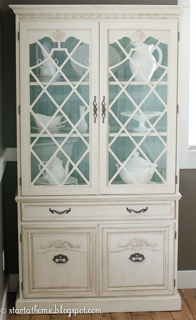 my first hutch refinish, painted furniture