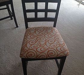 four new dining room chairs for less than 10 00 how to reupholster dining room, painted furniture, Dining Room Chair After