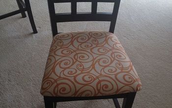 Four New Dining Room Chairs for Less than $10.00! {How to Reupholster Dining Room Chairs}