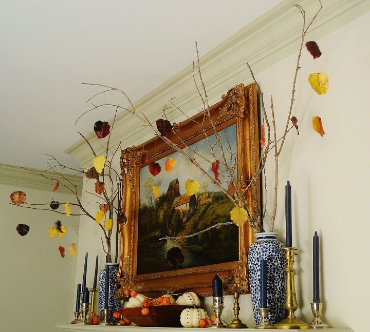 a simple fall arrangment, hallways entryways, seasonal holiday d cor, colorful leaves make an elegant fall display