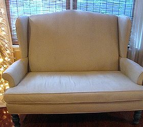 painted settee with chalk paint, chalk paint, home decor, living room ideas, painted furniture, All done I ended up using three coats of paint spritzing with water while painting
