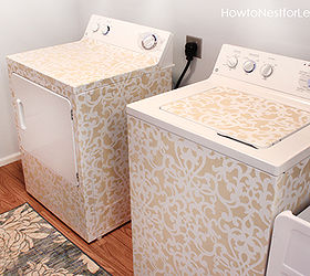 stenciled washer amp dryer, appliances, crafts, laundry rooms