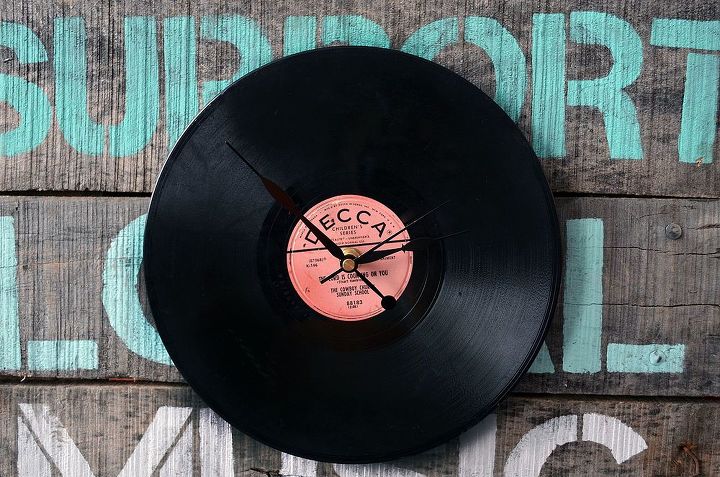 vinyl record clock, crafts, repurposing upcycling, Admire your handy work