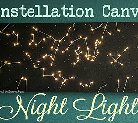 diy canvas constellation night light, crafts, lighting