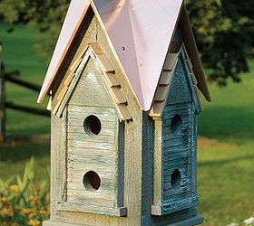 placing birdhouses in the garden, flowers, gardening, Copper top houses are great for warmer climates as they keep the inside temperature pretty stable Make sure your birdhouses have easy cleaning capability as well You need to clean them each season to ensure new guests will arrive