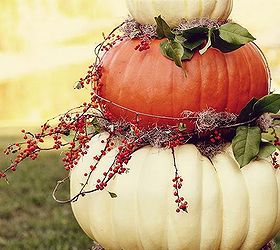 budget friendly fall decor, crafts, mason jars, outdoor living, seasonal holiday decor, wreaths, Simple pumpkin topiary These can be customized with color shape and size