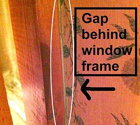 21 ways to reuse plastic grocery bags insulate window gaps and more, home maintenance repairs, repurposing upcycling, windows, Living in an old farmhouse we have window frame gaps where cold air comes in The picture is sort of dark but you can see the gap