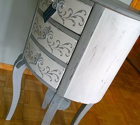round damage dresser transformed into french jewelry armoire, painted furniture